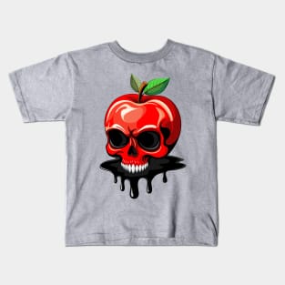 Skull Apple Poisoned Deadly spooky Fruit Kids T-Shirt